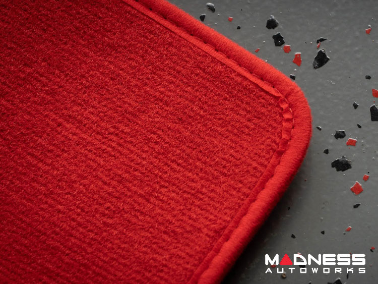 FIAT 124 Floor Mats - Red Carpet w/ ABARTH Crest